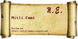 Mitli Emmi névjegykártya